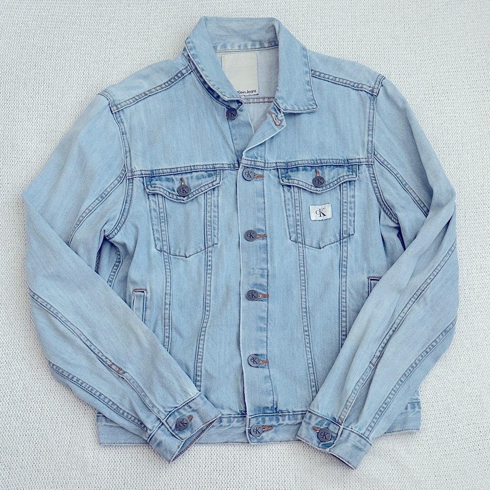 Calvin Klein Denim Button Down Jacket Size Medium